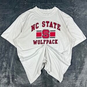 Y2K NC State Wolfpack White & Red Graphic T-Shirt - size XL